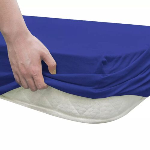 Drap-housse 2 pcs Jersey de coton 90x190-100x200 cm Bleu - Photo n°2; ?>
