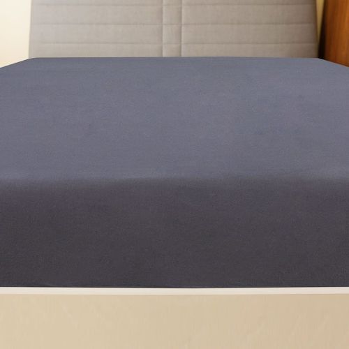 Drap-housse Jersey Anthracite 100x200 cm Coton - Photo n°3; ?>