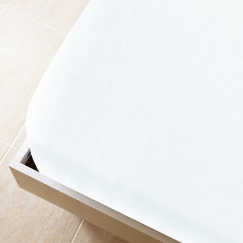 Drap-housse Jersey Blanc 100x200 cm Coton - Photo n°2; ?>