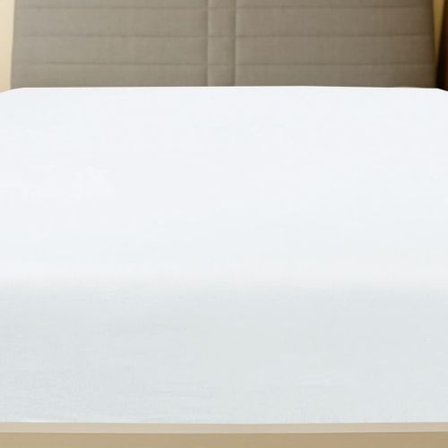 Drap-housse Jersey Blanc 100x200 cm Coton - Photo n°3; ?>