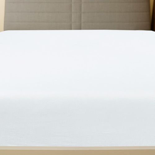 Drap-housse Jersey Blanc 90x200 cm Coton - Photo n°3; ?>