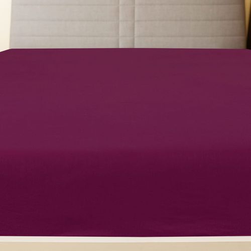 Drap-housse Jersey Bordeaux 100x200 cm Coton - Photo n°3; ?>