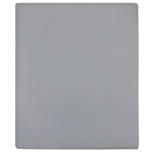 Drap-housse Jersey Gris 100x200 cm Coton - Photo n°2; ?>