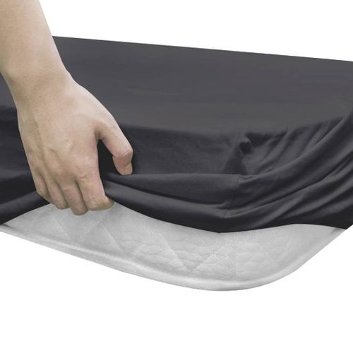 Drap-housse pour lit à eau 2pcs 2x2,2 m Coton jersey Anthracite - Photo n°2; ?>