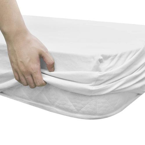 Drap-housse pour lits à eau 2 pcs 200x220 cm Coton jersey Blanc - Photo n°2; ?>