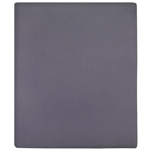 Draps-housses Jersey 2 pcs Anthracite 140x200 cm Coton - Photo n°2; ?>