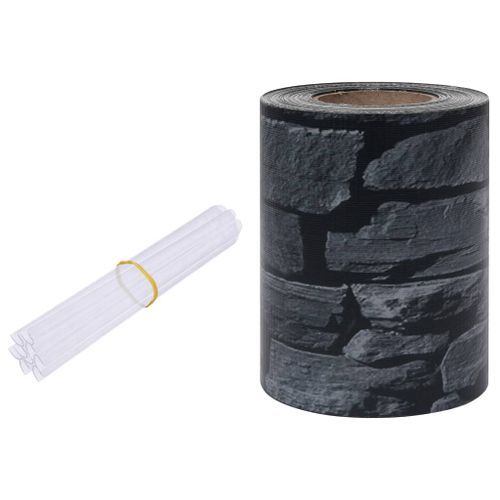 Écran d'intimité de jardin PVC 35x0,19m Gris d'aspect de pierre - Photo n°2; ?>