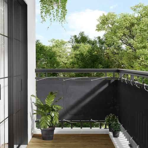 Écran de balcon anthracite 75x800 cm 100% polyester oxford - Photo n°2; ?>