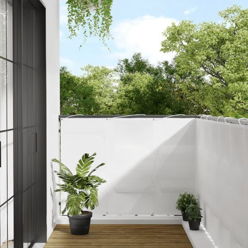 Écran de balcon blanc 120x1000 cm 100% polyester oxford - Photo n°2; ?>