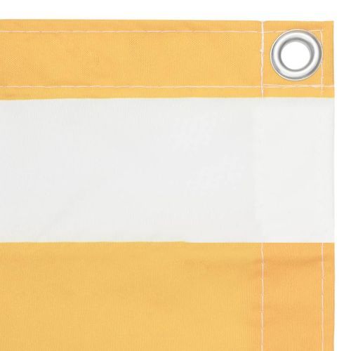 Écran de balcon Blanc et jaune 120x400 cm Tissu Oxford - Photo n°3; ?>