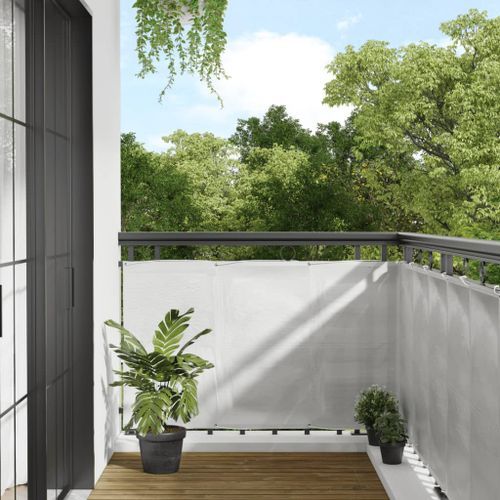 Écran de balcon gris clair 90x400 cm 100% polyester oxford - Photo n°2; ?>