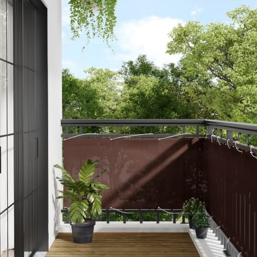 Écran de balcon marron 75x700 cm 100% polyester oxford - Photo n°2; ?>