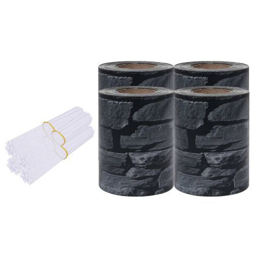 Écrans d'intimité de jardin 4 pcs PVC 35x0,19 m Gris - Photo n°2; ?>