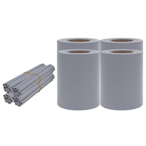 Écrans d'intimité de jardin 4 pcs PVC 35x0,19 m Gris clair mat - Photo n°2; ?>