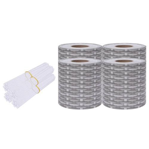 Écrans d'intimité de jardin 4 pcs PVC 35x0,19 m Rotin Gris - Photo n°2; ?>