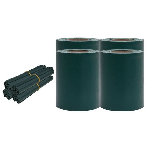 Écrans d'intimité de jardin 4 pcs PVC 35x0,19 m Vert mat - Photo n°2; ?>