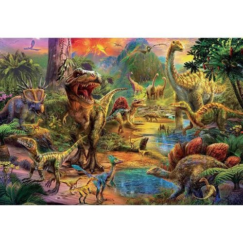 EDUCA Puzzle 1000 pieces - Terre De Dinosaures - Photo n°2; ?>