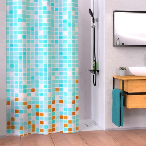 EISL Rideau de douche avec mosaïque bleu-orange 200x180x0,2 cm - Photo n°2; ?>