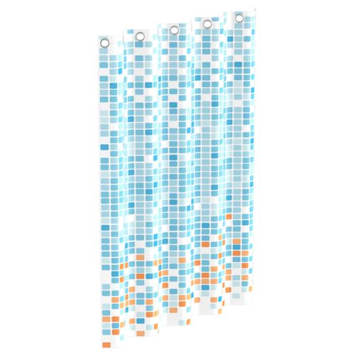 EISL Rideau de douche avec mosaïque bleu-orange 200x180x0,2 cm - Photo n°2; ?>