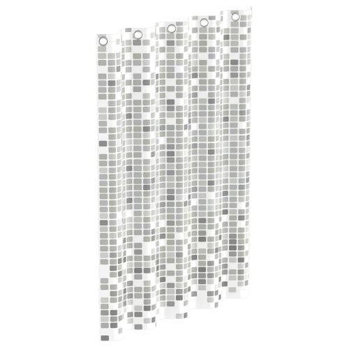 EISL Rideau de douche avec mosaïque gris 200x180x0,2 cm - Photo n°2; ?>