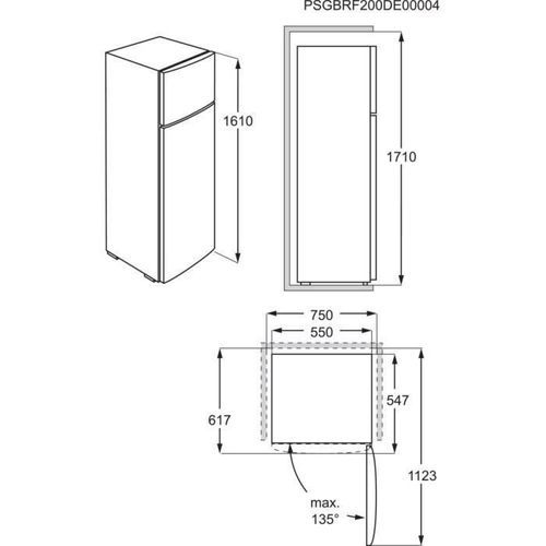 ELECTROLUX LTB1AF28X0 - Réfrigérateur congélateur haut - 281L (240+41) - Froid statique - A+ - L55,1cm x H 161cm - Inox - Photo n°3; ?>