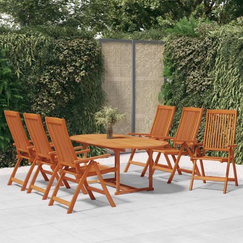 Ensemble à dîner de jardin 7 pcs Bois d'eucalyptus massif - Photo n°2; ?>