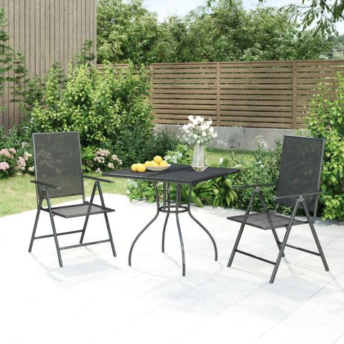 Ensemble à manger de jardin 3 pcs anthracite acier - Photo n°2; ?>