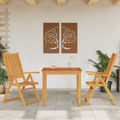 Ensemble à manger de jardin 3 pcs Bois d'acacia solide - Photo n°2; ?>