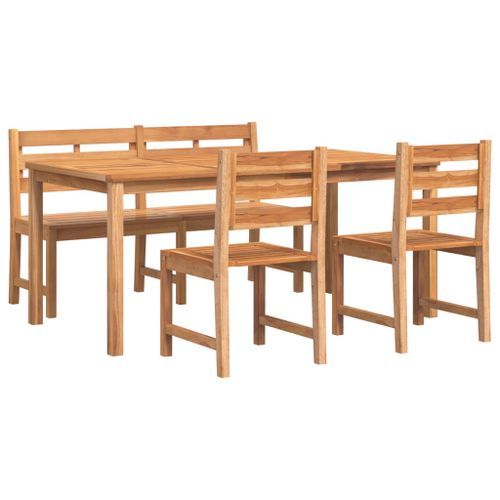 Ensemble à manger de jardin 4 pcs Bois de teck massif - Photo n°3; ?>