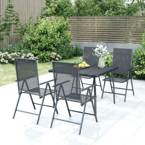 Ensemble à manger de jardin 5 pcs anthracite acier - Photo n°2; ?>