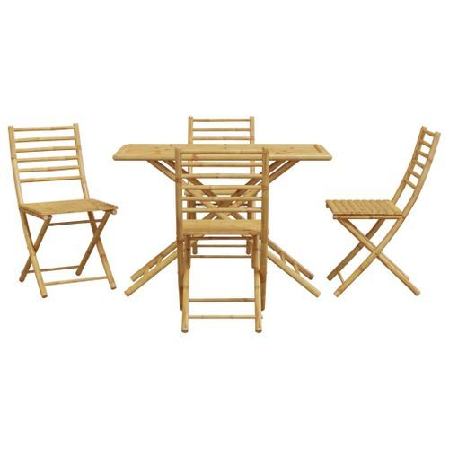 Ensemble à manger de jardin 5 pcs bambou - Photo n°3; ?>