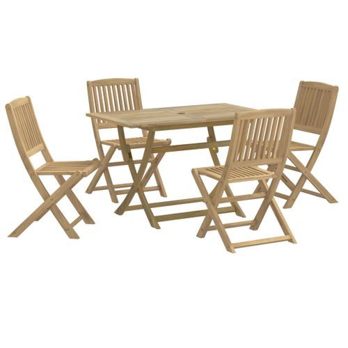 Ensemble à manger de jardin 5 pcs Bois d'acacia solide - Photo n°2; ?>