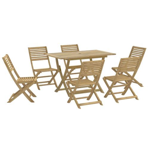 Ensemble à manger de jardin 7 pcs Bois d'acacia solide - Photo n°2; ?>