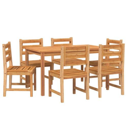 Ensemble à manger de jardin 7 pcs Bois de teck solide - Photo n°3; ?>