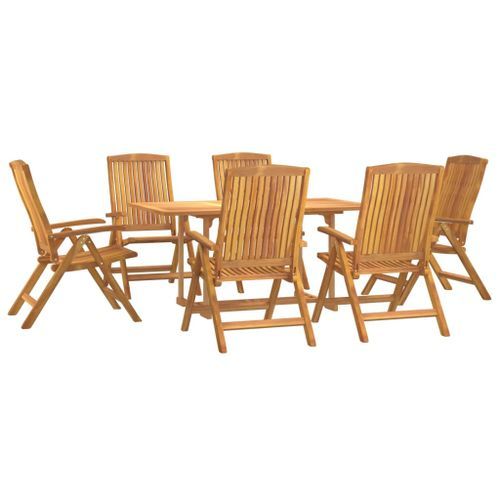 Ensemble à manger de jardin 7 pcs Bois de teck solide - Photo n°3; ?>