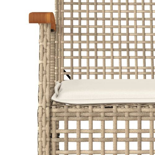 Ensemble à manger de jardin avec coussins 5pcs Beige poly rotin - Photo n°3; ?>