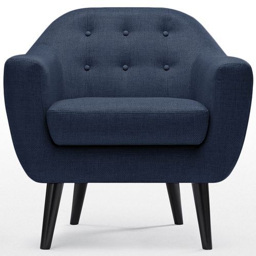 Ensemble canapé et fauteuil 2+1 places tissu bleu Fidelio - Photo n°2; ?>