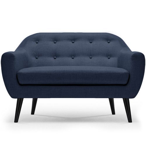 Ensemble canapé et fauteuil 2+1 places tissu bleu Fidelio - Photo n°3; ?>