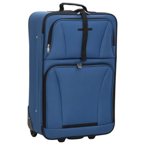 Ensemble de bagages de voyage bleu tissu - Photo n°3; ?>