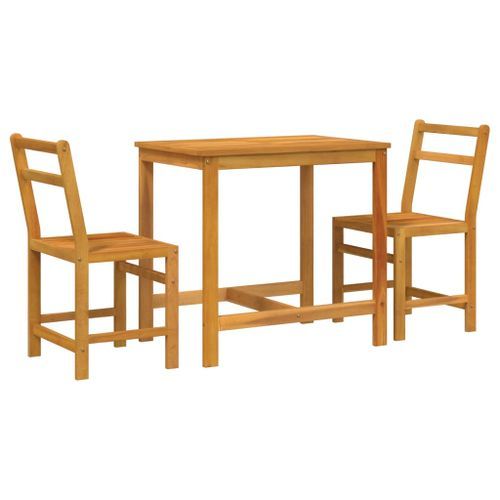 Ensemble de balcon 3 pcs bois d'acacia solide - Photo n°2; ?>