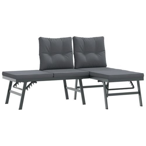 Ensemble de bancs de jardin avec coussins 3 pcs noir - Photo n°3; ?>