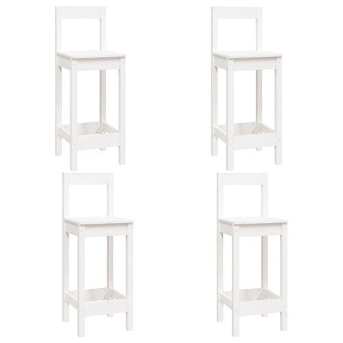 Ensemble de bar 5 pcs Blanc Bois de pin massif - Photo n°3; ?>