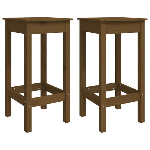 Ensemble de bar 5 pcs Marron miel Bois de pin massif - Photo n°3; ?>