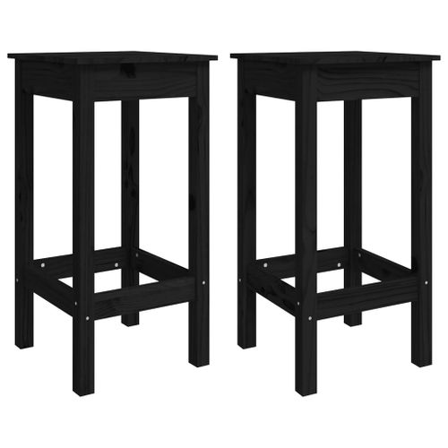 Ensemble de bar 5 pcs Noir Bois de pin massif - Photo n°3; ?>