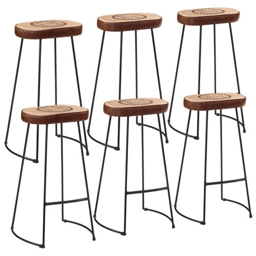 Ensemble de bar 7 pcs bois de manguier brut massif et métal - Photo n°2; ?>