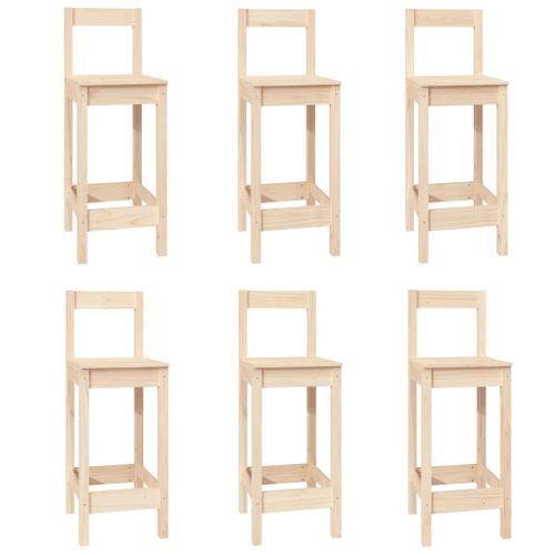 Ensemble de bar 7 pcs Bois de pin massif - Photo n°3; ?>