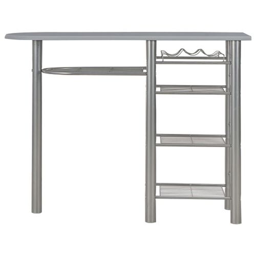 Ensemble de bar avec étagères 3 pcs Bois et acier Gris - Photo n°3; ?>