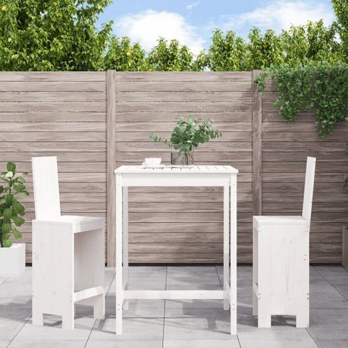 Ensemble de bar de jardin 3 pcs blanc bois de pin massif - Photo n°2; ?>