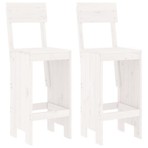 Ensemble de bar de jardin 3 pcs blanc bois de pin massif - Photo n°3; ?>