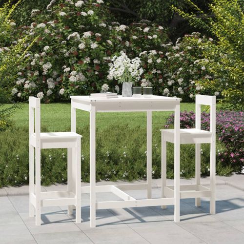 Ensemble de bar de jardin 3 pcs blanc bois de pin massif - Photo n°2; ?>